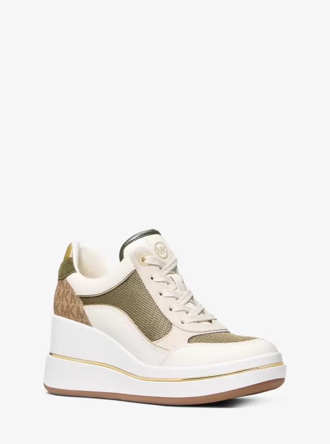 Emmy Mixed-Media Wedge Trainer