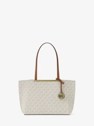 Evelyn Small Signature Logo Tote Bag