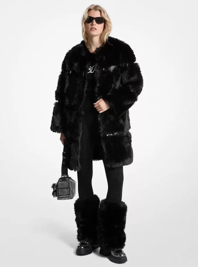 Faux Fur and Patent Coat