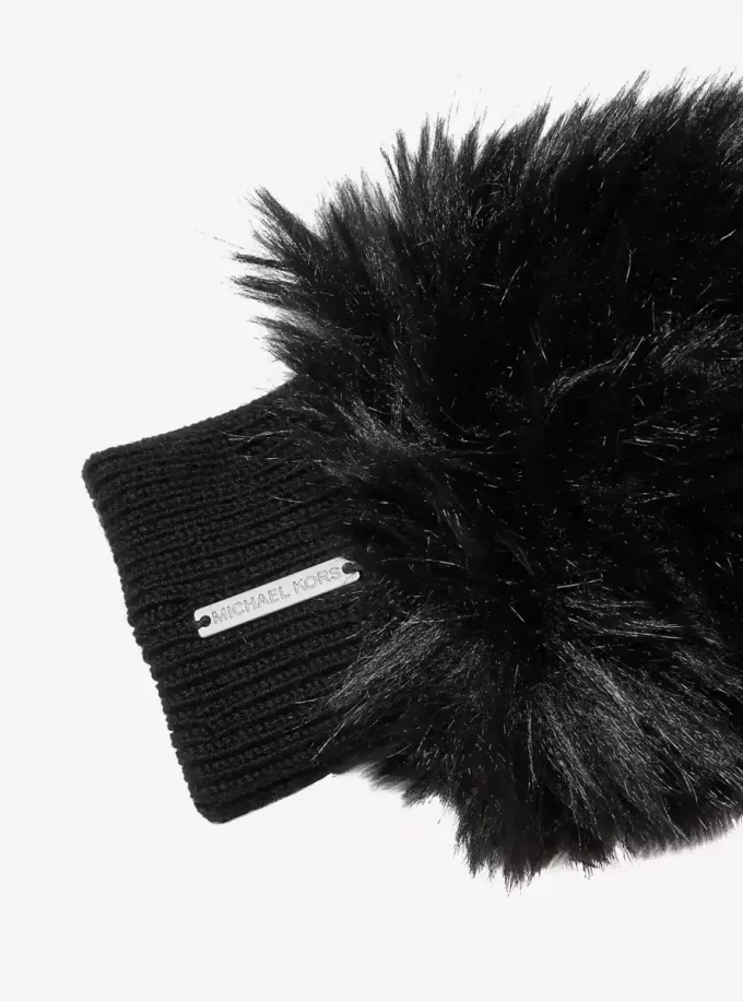 Faux Fur and Wool Gloves