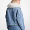 Faux Fur Collar Denim Jacket