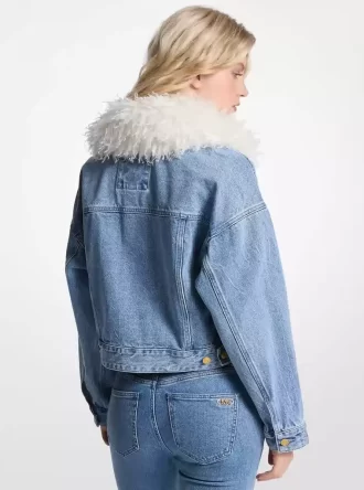 Faux Fur Collar Denim Jacket