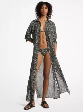 Floral Print Cotton Lawn Shirtdress