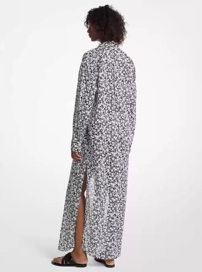 Floral Print Cotton Lawn Shirtdress Floral Print Cotton Lawn Shirtdress