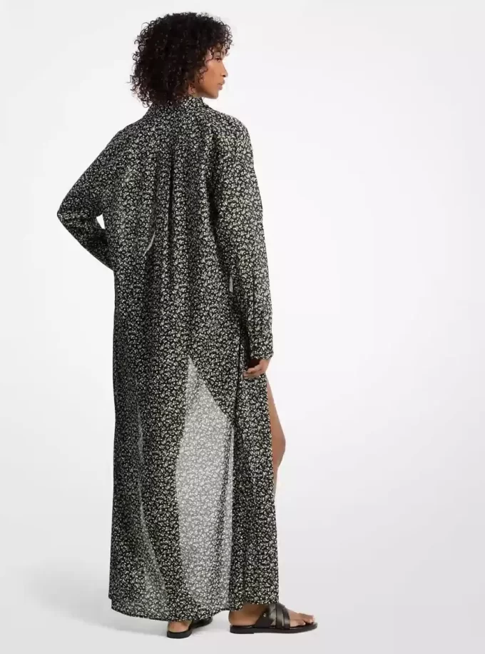 Floral Print Cotton Lawn Shirtdress Floral Print Cotton Lawn Shirtdress