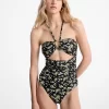 Floral Print Stretch Nylon Swimsuit