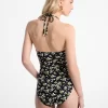 Floral Print Stretch Nylon Swimsuit
