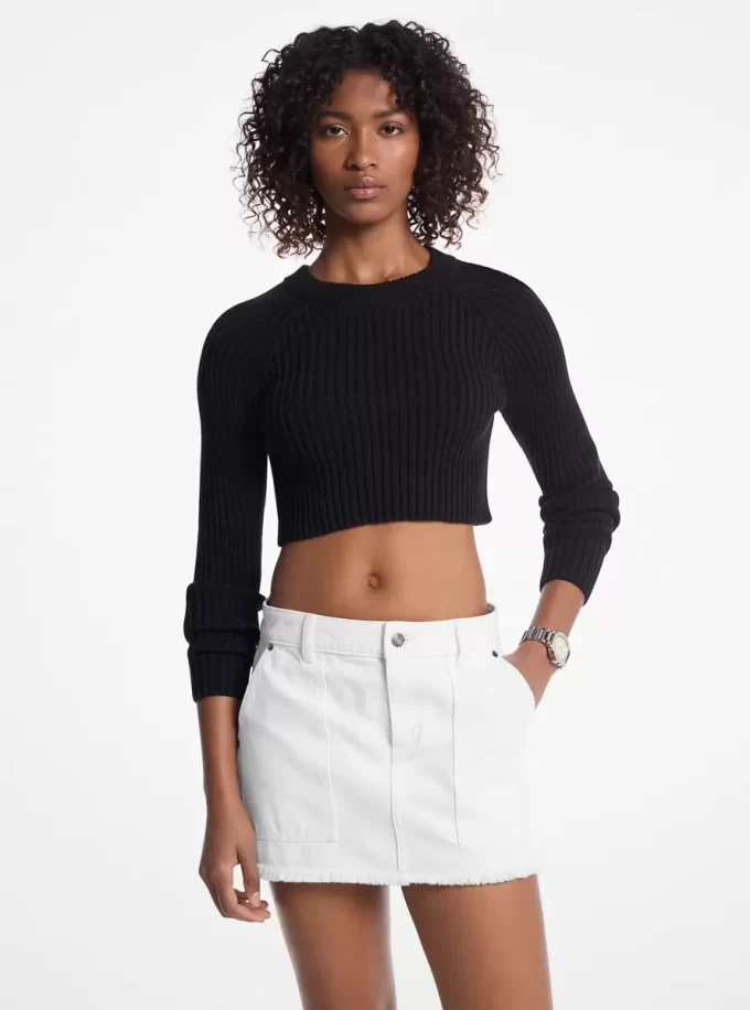 Frayed Denim Mini Skirt Frayed Denim Mini Skirt