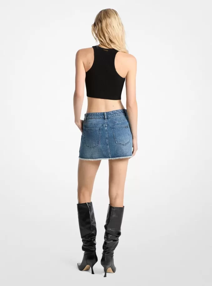 Frayed Denim Mini Skirt Frayed Denim Mini Skirt