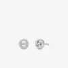Fulton Precious-Metal Plated Sterling Silver Pavé Logo Charm Stud Earrings
