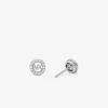 Fulton Precious-Metal Plated Sterling Silver Pavé Logo Charm Stud Earrings
