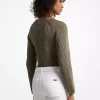Garment-Dyed Ribbed Cotton Cropped Sweater