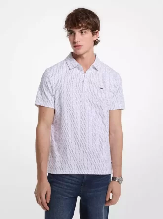 Geo Ditsy Cotton Polo Shirt