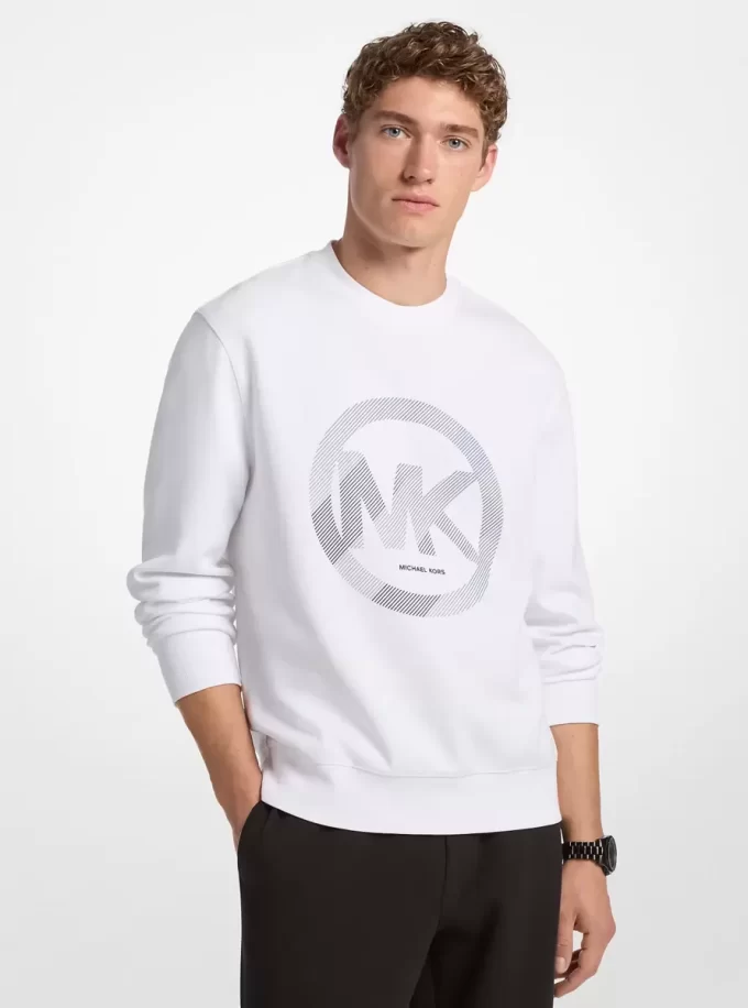 Graphic Logo Cotton Blend Crewneck Sweatshirt