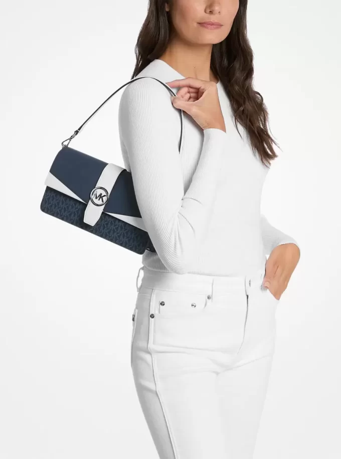 Greenwich Medium Signature Logo Convertible Shoulder Bag Greenwich Medium Signature Logo Convertible Shoulder Bag