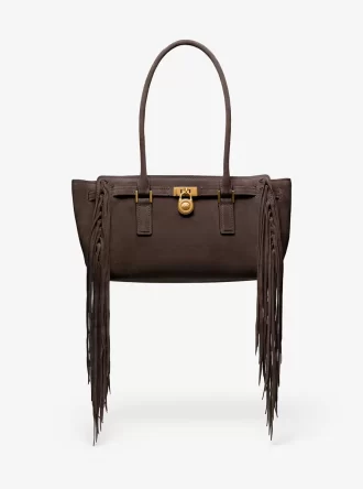 Hamilton Moderne Small Fringed Suede Satchel