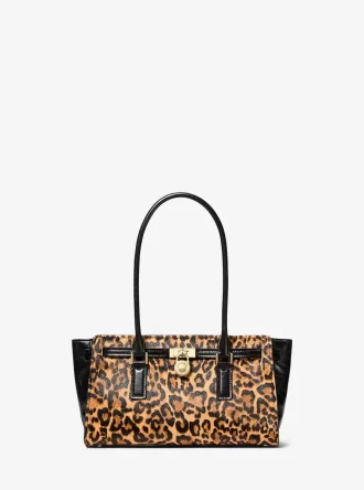 Hamilton Moderne Small Leopard Print Calf Hair Satchel