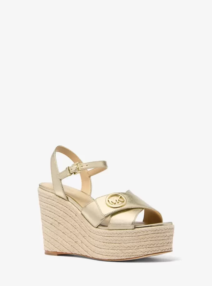 Hannah Metallic Nylon Blend Wedge Sandal Hannah Metallic Nylon Blend Wedge Sandal