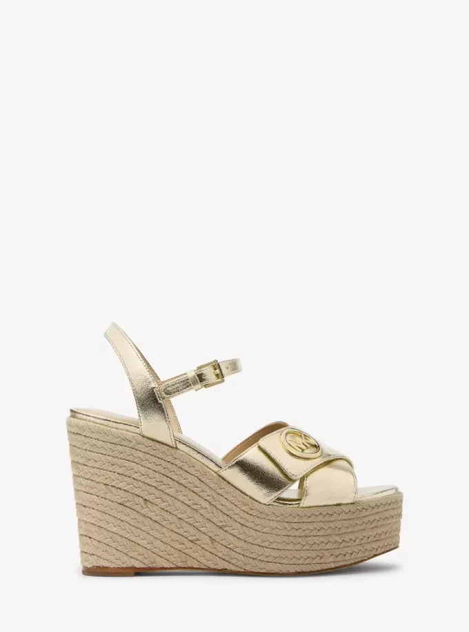 Hannah Metallic Nylon Blend Wedge Sandal Hannah Metallic Nylon Blend Wedge Sandal