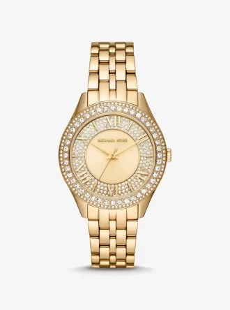 Harlowe Pavé Gold-Tone Watch