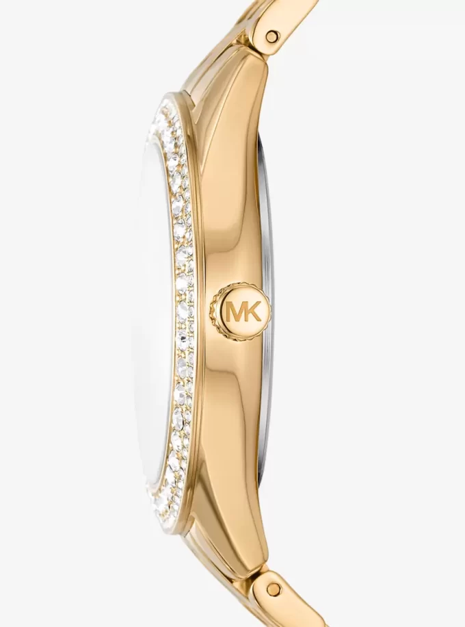 Harlowe Pavé Gold-Tone Watch
