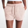 Heart Embroidered Cotton Blend Shorts