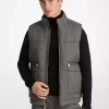 Houndstooth Cotton Puffer Vest