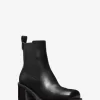 Houston Leather Block Heel Ankle Boot Houston Leather Block Heel Ankle Boot