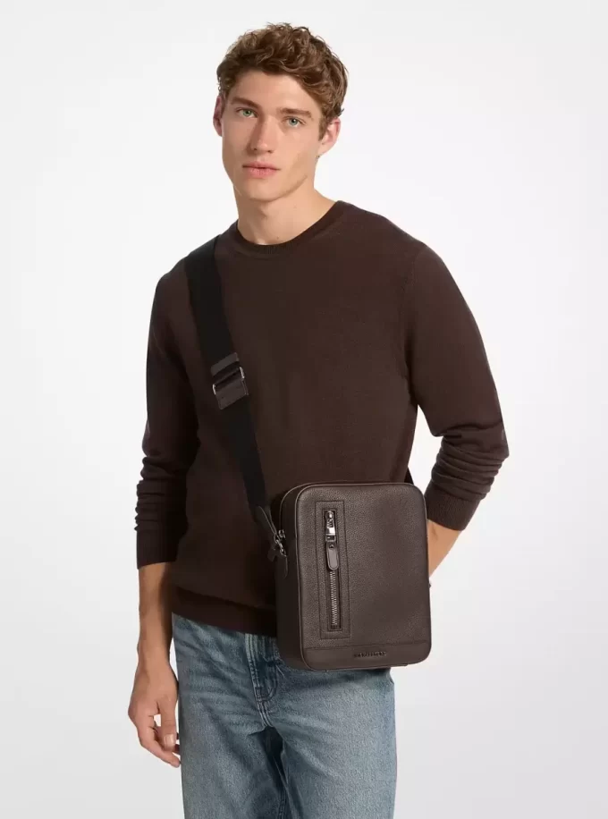 Hudson Pebbled Leather Flight Bag