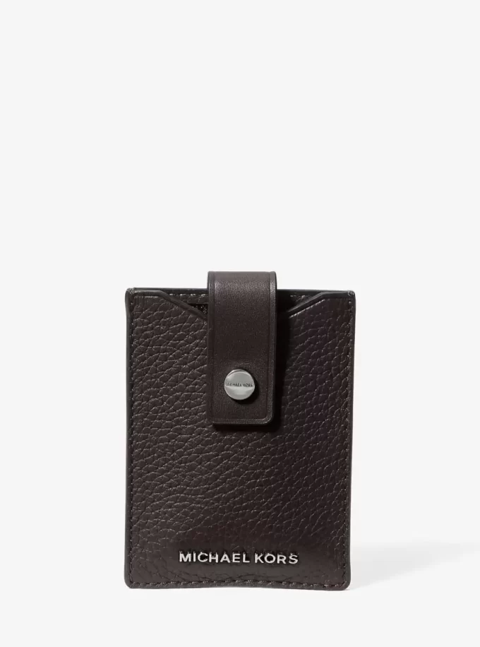 Hudson Pebbled Leather Snap Card Case