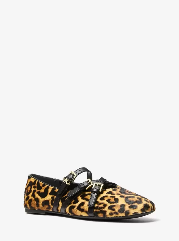 Indy Flex Leopard Print Calf Hair Ballet Flat