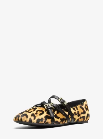 Indy Flex Leopard Print Calf Hair Ballet Flat