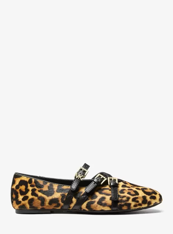 Indy Flex Leopard Print Calf Hair Ballet Flat