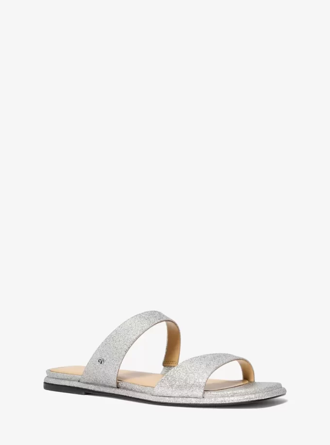 Jaida Glitter Embellished Leather Sandal Jaida Glitter Embellished Leather Sandal