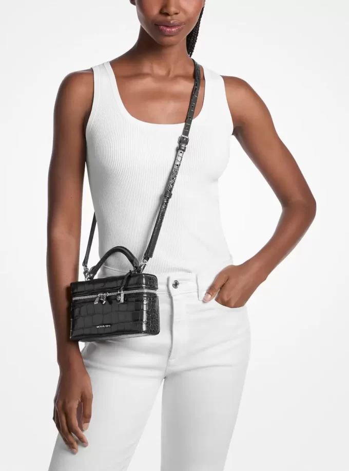 Jana Extra-Small Crocodile Embossed Leather Crossbody Bag Jana Extra-Small Crocodile Embossed Leather Crossbody Bag