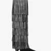 Jayla Embellished Leather Fringed Boot