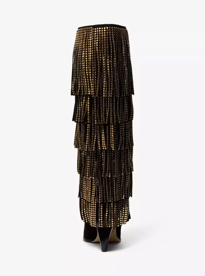 Jayla Embellished Suede Fringed Boot