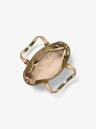 Jet Set Extra-Small Metallic Logo Debossed Convertible Tote Bag