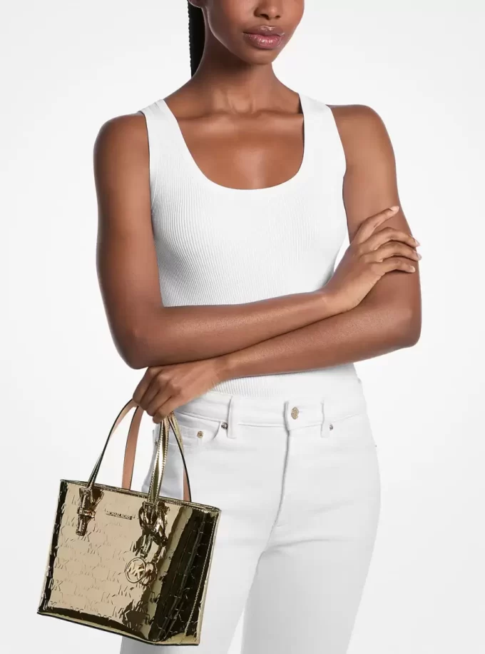 Jet Set Extra-Small Metallic Logo Debossed Convertible Tote Bag Jet Set Extra-Small Metallic Logo Debossed Convertible Tote Bag