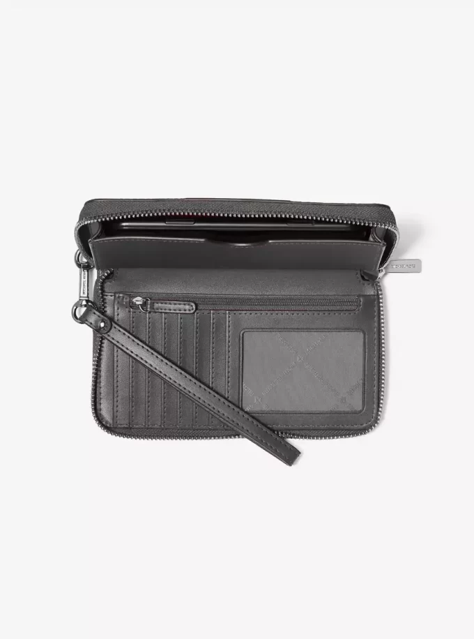 Jet Set Large Metallic Signature Logo Stripe Smartphone Wallet Jet Set Large Metallic Signature Logo Stripe Smartphone Wallet