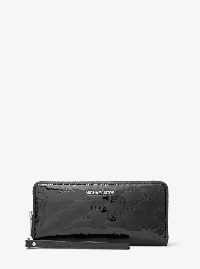 Jet Set Large Patent Logo Debossed Continental Wallet Jet Set Large Patent Logo Debossed Continental Wallet