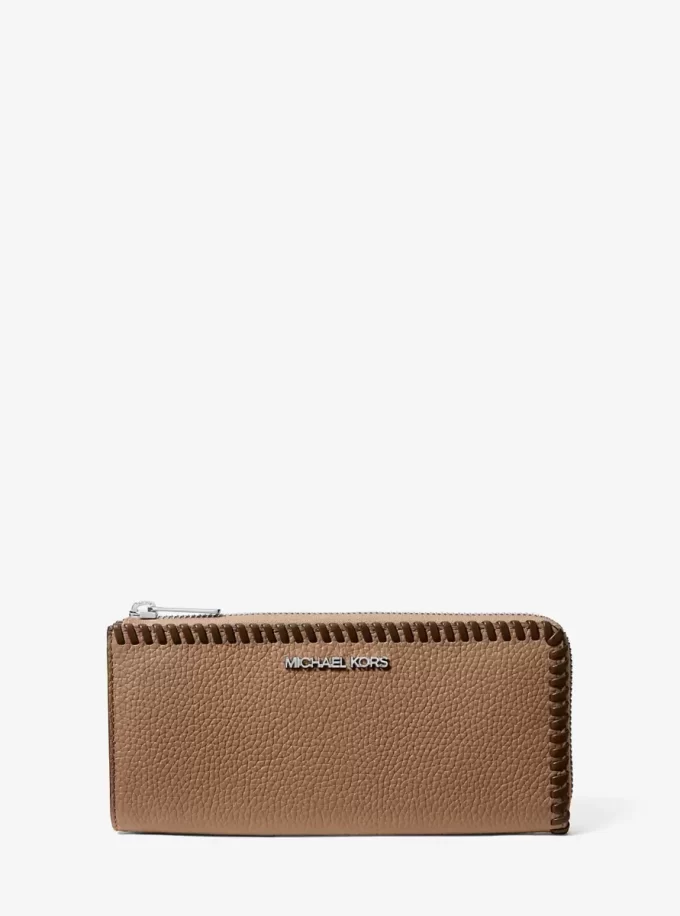 Jet Set Large Pebbled Leather Quarter-Zip Wallet Jet Set Large Pebbled Leather Quarter-Zip Wallet