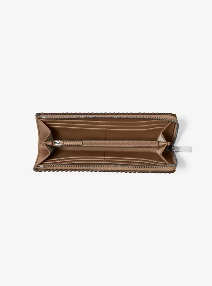 Jet Set Large Pebbled Leather Quarter-Zip Wallet Jet Set Large Pebbled Leather Quarter-Zip Wallet