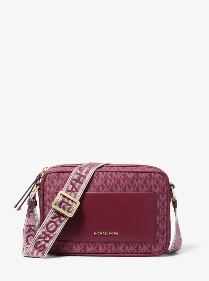 Jet Set Large Signature Logo Print Woven Crossbody Bag Jet Set Large Signature Logo Print Woven Crossbody Bag