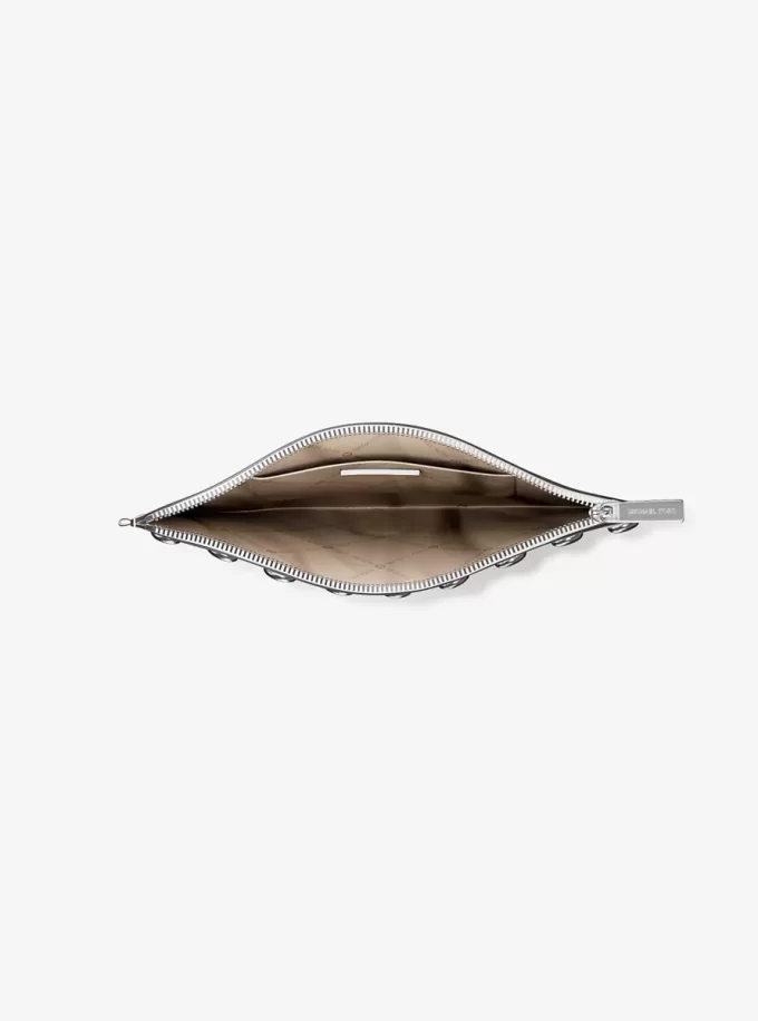 Jet Set Large Studded Pebbled Leather Wristlet Jet Set Large Studded Pebbled Leather Wristlet