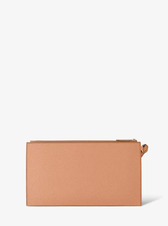 Jet Set Large Studded Pebbled Leather Wristlet Jet Set Large Studded Pebbled Leather Wristlet