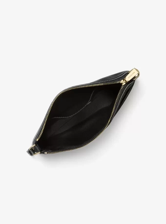 Jet Set Medium Leopard Print Calf Hair and Leather Wristlet