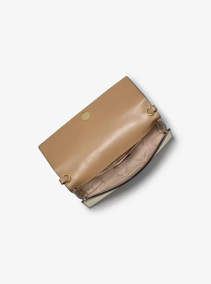 Jet Set Medium Metallic Leather Clutch