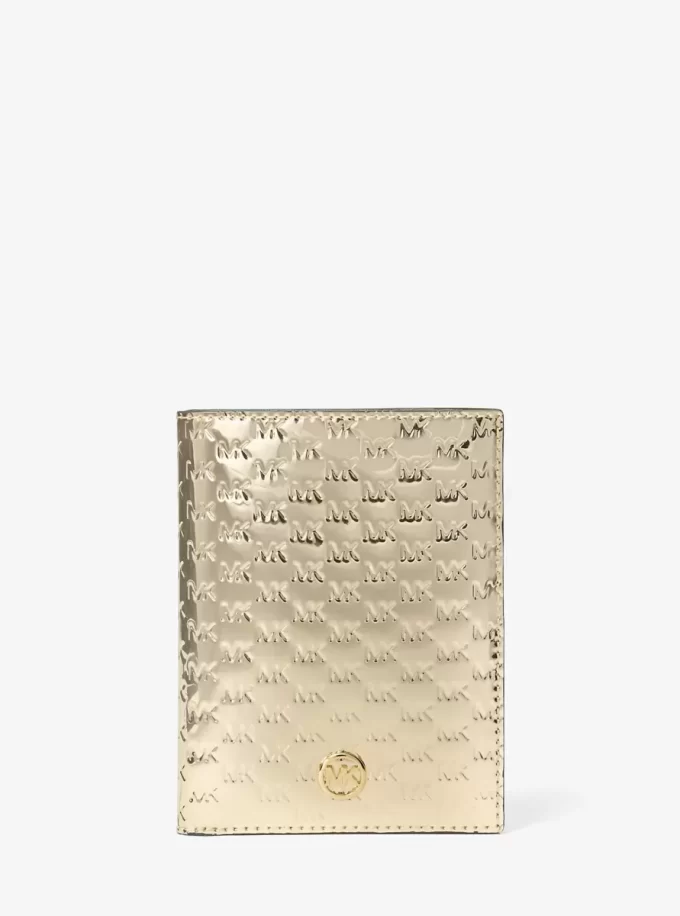 Jet Set Medium Metallic Logo Debossed Passport Wallet Jet Set Medium Metallic Logo Debossed Passport Wallet