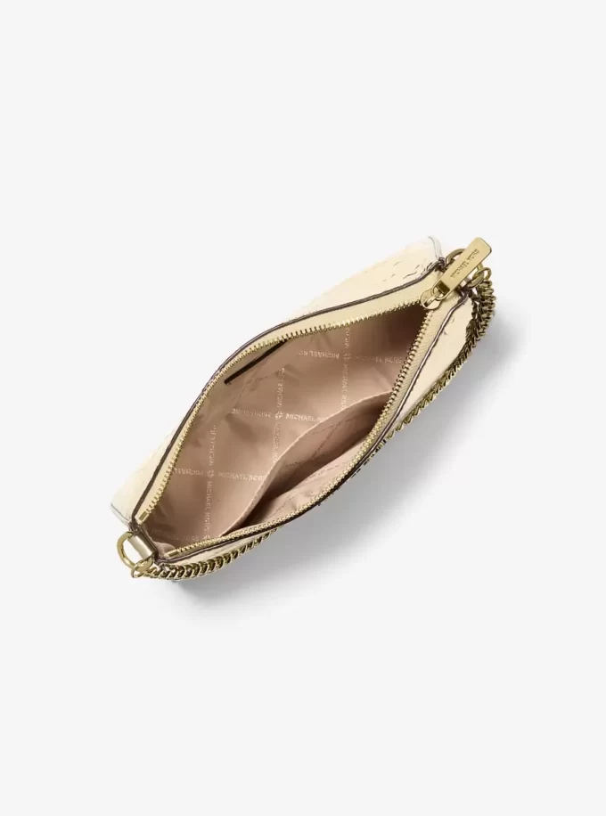 Jet Set Medium Metallic Logo Debossed Pochette and Card Case Gift Set Jet Set Medium Metallic Logo Debossed Pochette and Card Case Gift Set